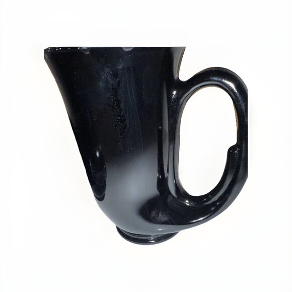 Vintage Tiara Indiana Horn Mug Black Glass Hunter Bugle 12 oz Mug Set of 2 - Picture 4 of 5